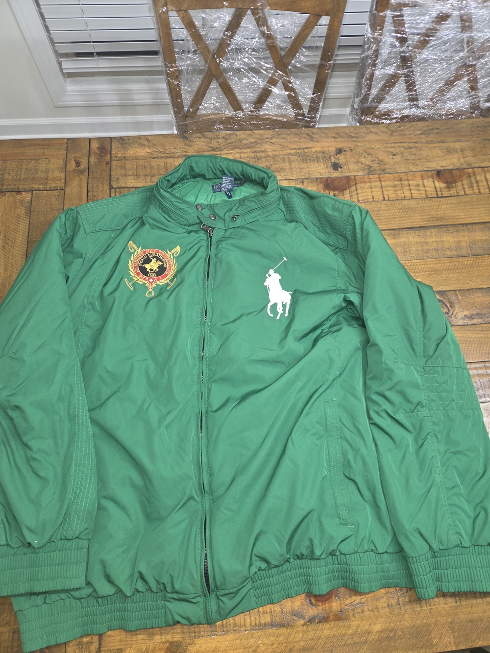 Polo by Ralph Lauren Green Bomber Jacket with Embroidered Polo Player